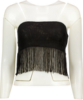 Outcast Ximena Fringed Lace Top Black UK XS