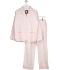 Sian Esther Pink Brushed Cotton Velvet Striped Pyjamas UK M