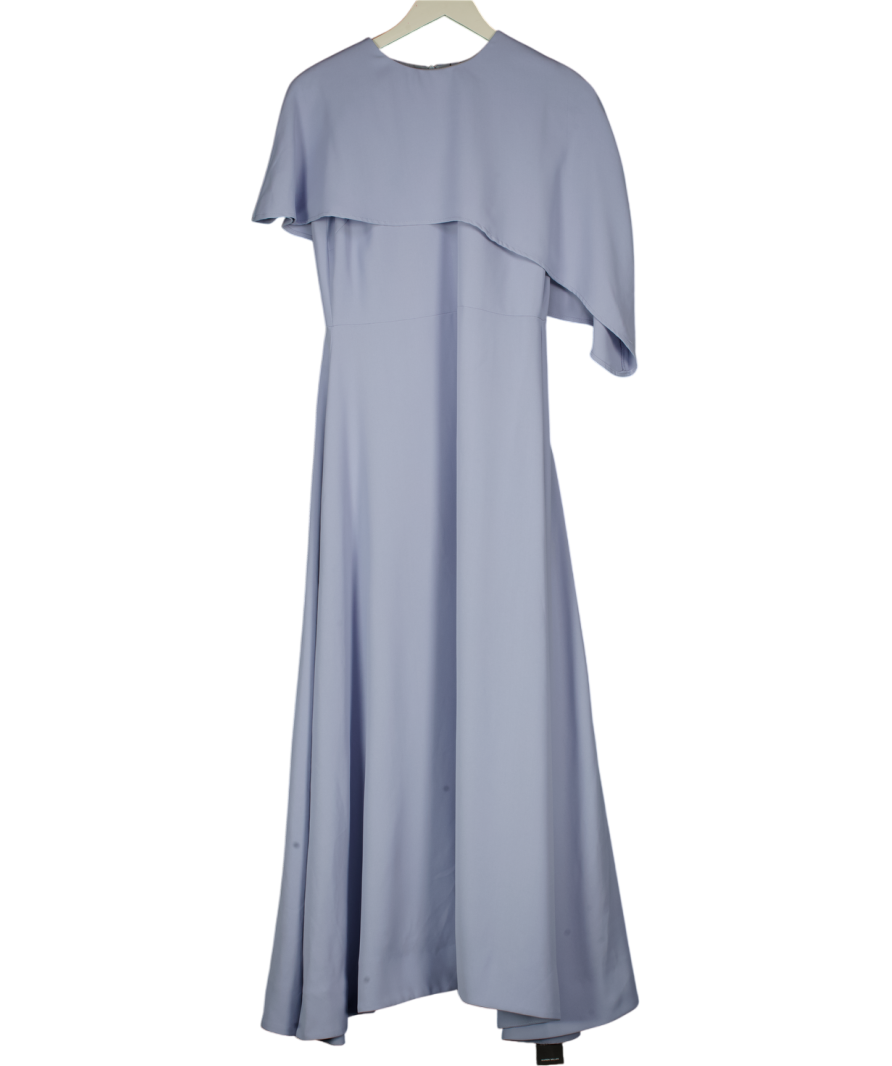 Karen Millen Dusty Blue Soft Tailored Cape Detail Tailored Midi Dress UK 10