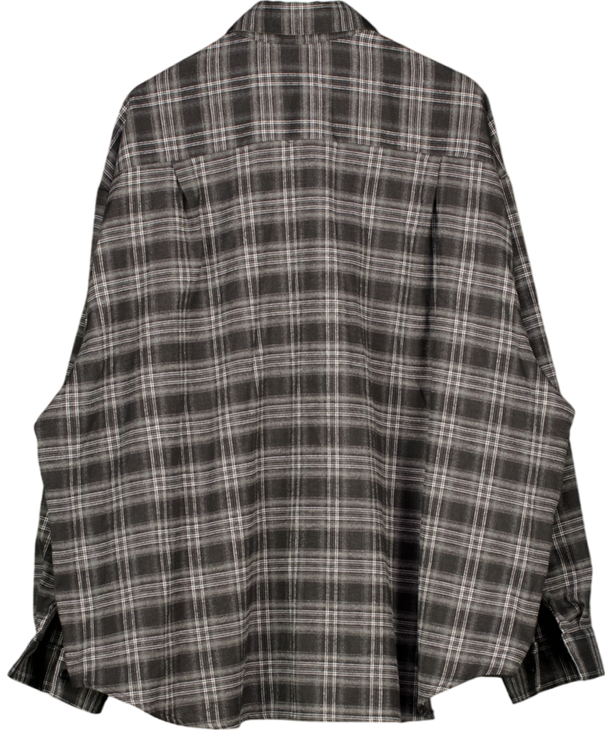 Garments Grey Oversized Flannel Shirt UK L