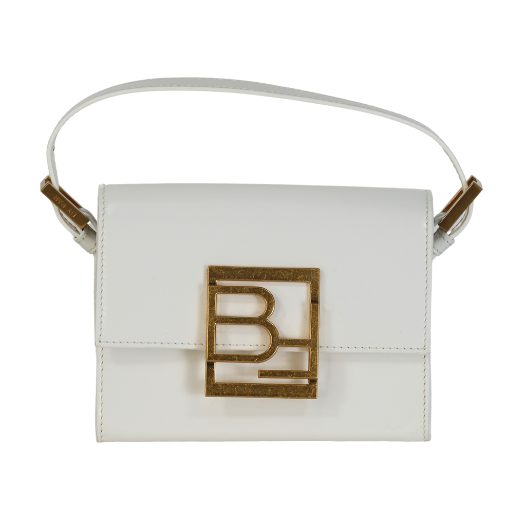 BY FAR Fran Smooth White  Mini Leather Handbag