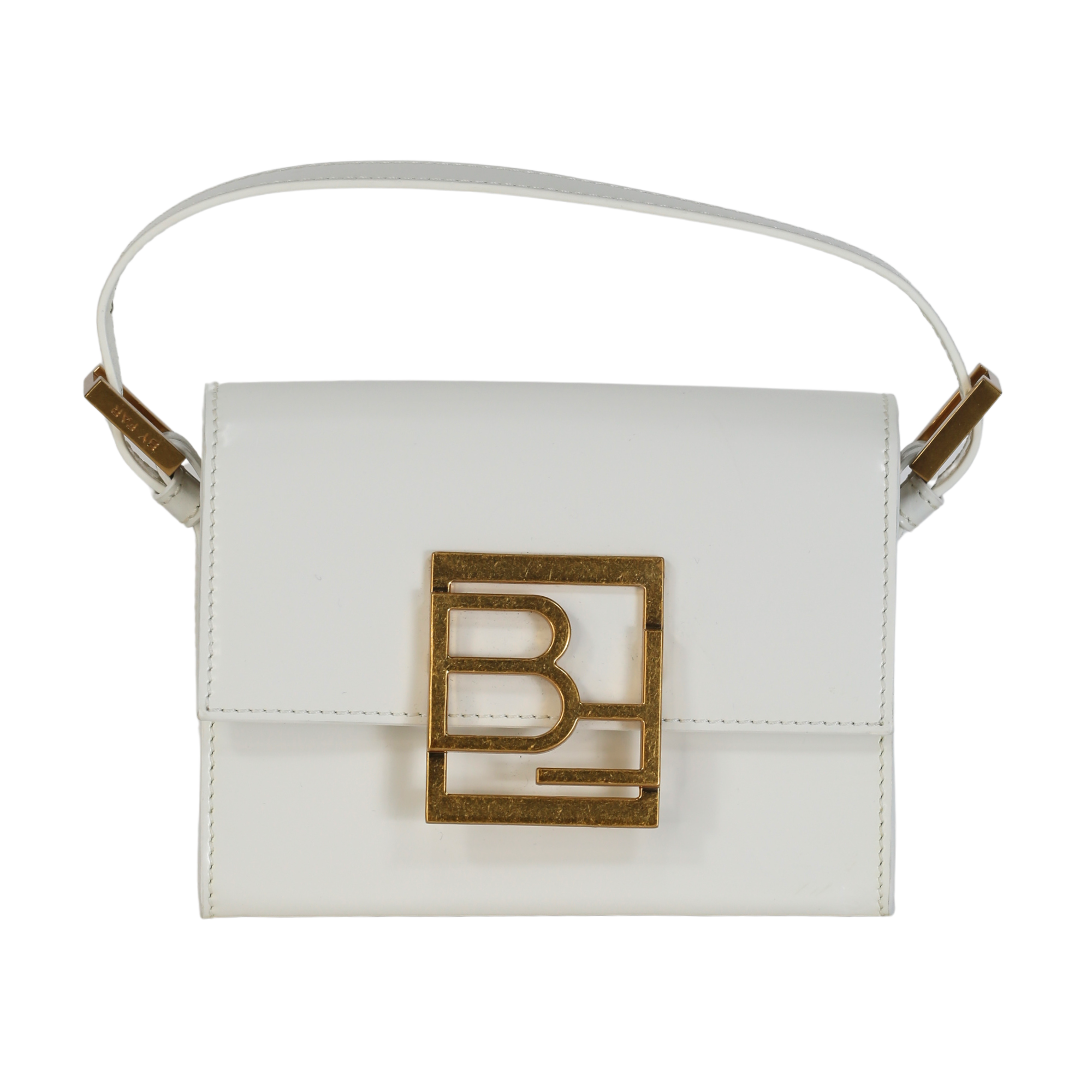BY FAR Fran Smooth White  Mini Leather Handbag