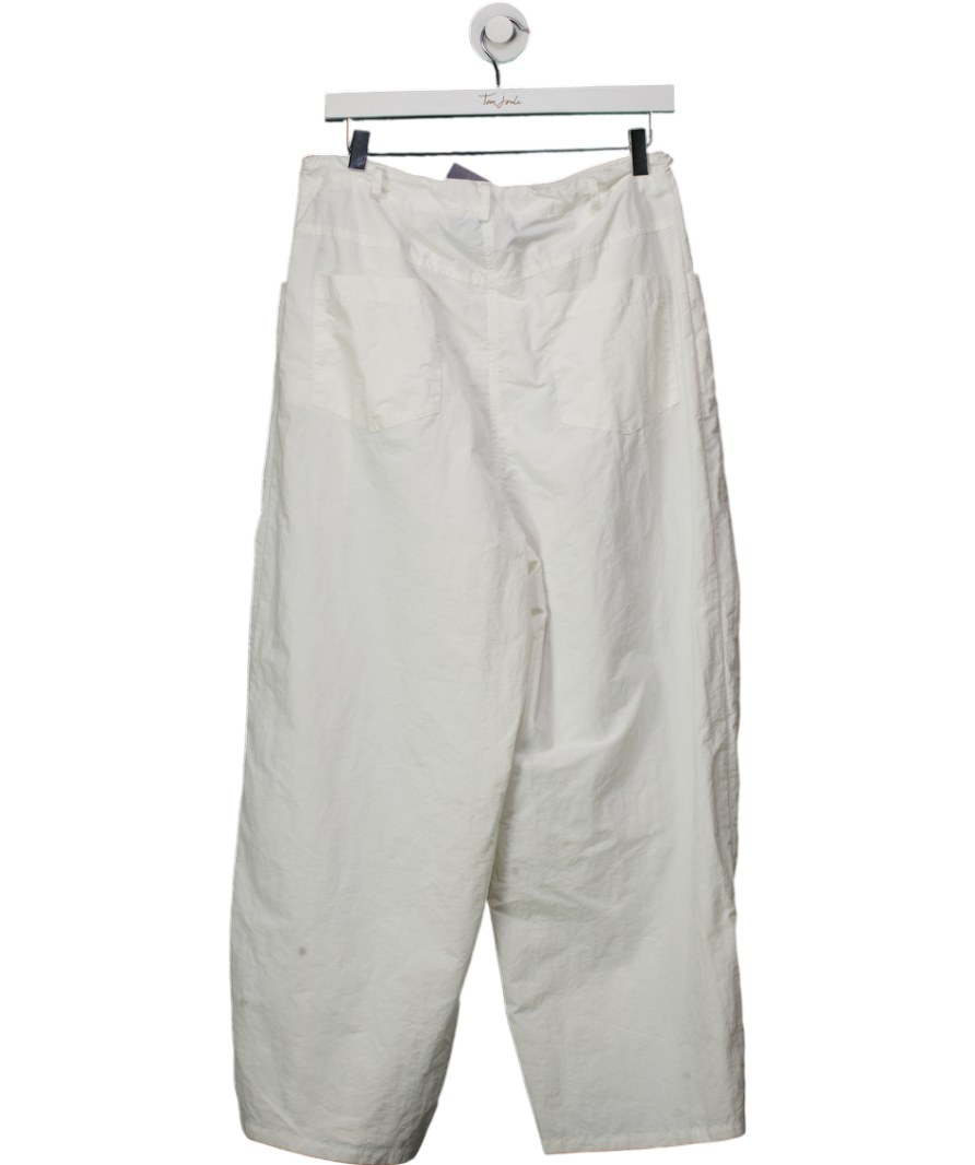 Lioness White Tie Waist Barrel Leg Trousers UK S