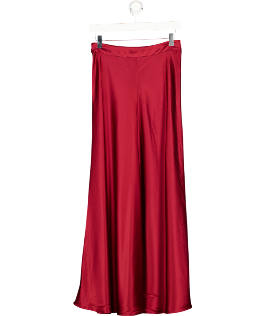 BODEN Luxury Satin Bias Cut Slip Skirt Port - Dark Red UK 8