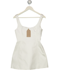 MESHKI Beth Satin Mini Dress - White UK XS