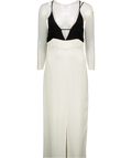 KAREN MILLEN Black / Ivory Colour Block Maxi Dress UK 10