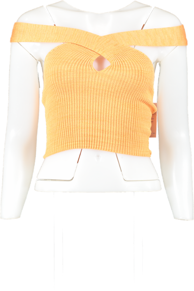 h:ours Orange Cia Crossover Off Shoulder Top UK XS
