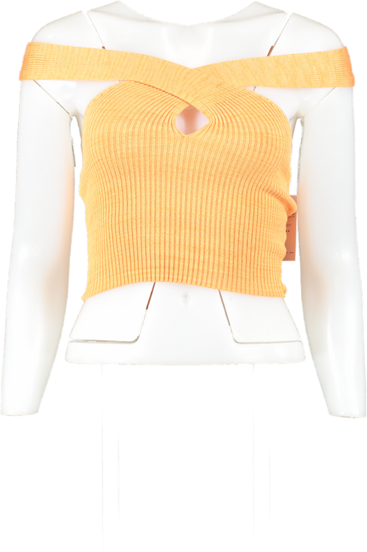 h:ours Orange Cia Crossover Off Shoulder Top UK XS