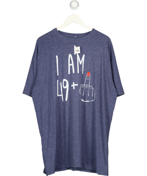 Blue "i Am 49 +" Slogan T-shirt UK XXXL