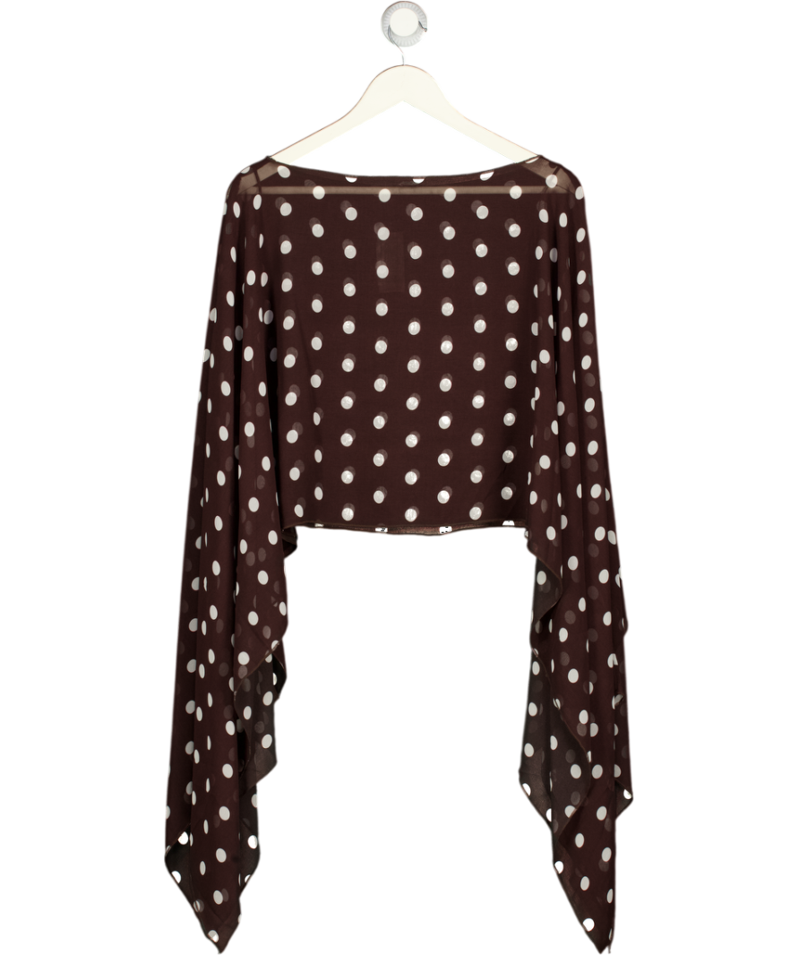 River Island Brown Waterfall Polka Dot Cape One Size
