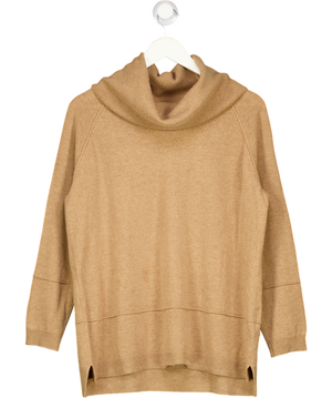 WHISTLES Camel Beige 100% Cashmere Roll Neck Jumper UK S
