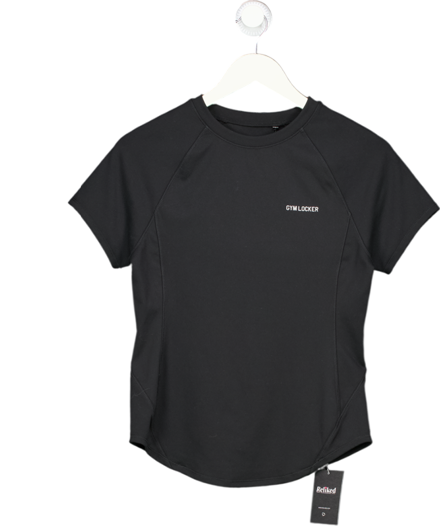 Gym Locker Black So Skin Short Sleeve Top UK S