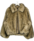 NEXT Beige Neutral Faux Fur Zip Through Jacket UK L