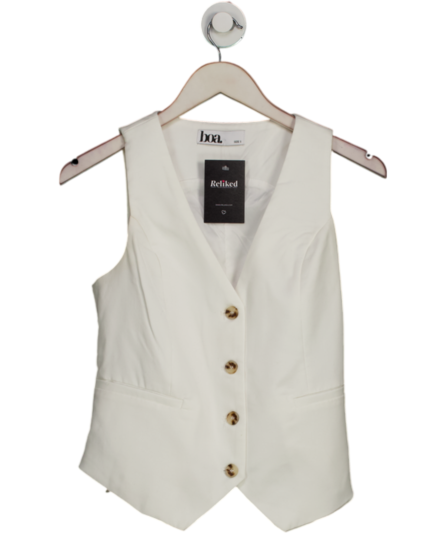 BOA White Waistcoat Top UK S