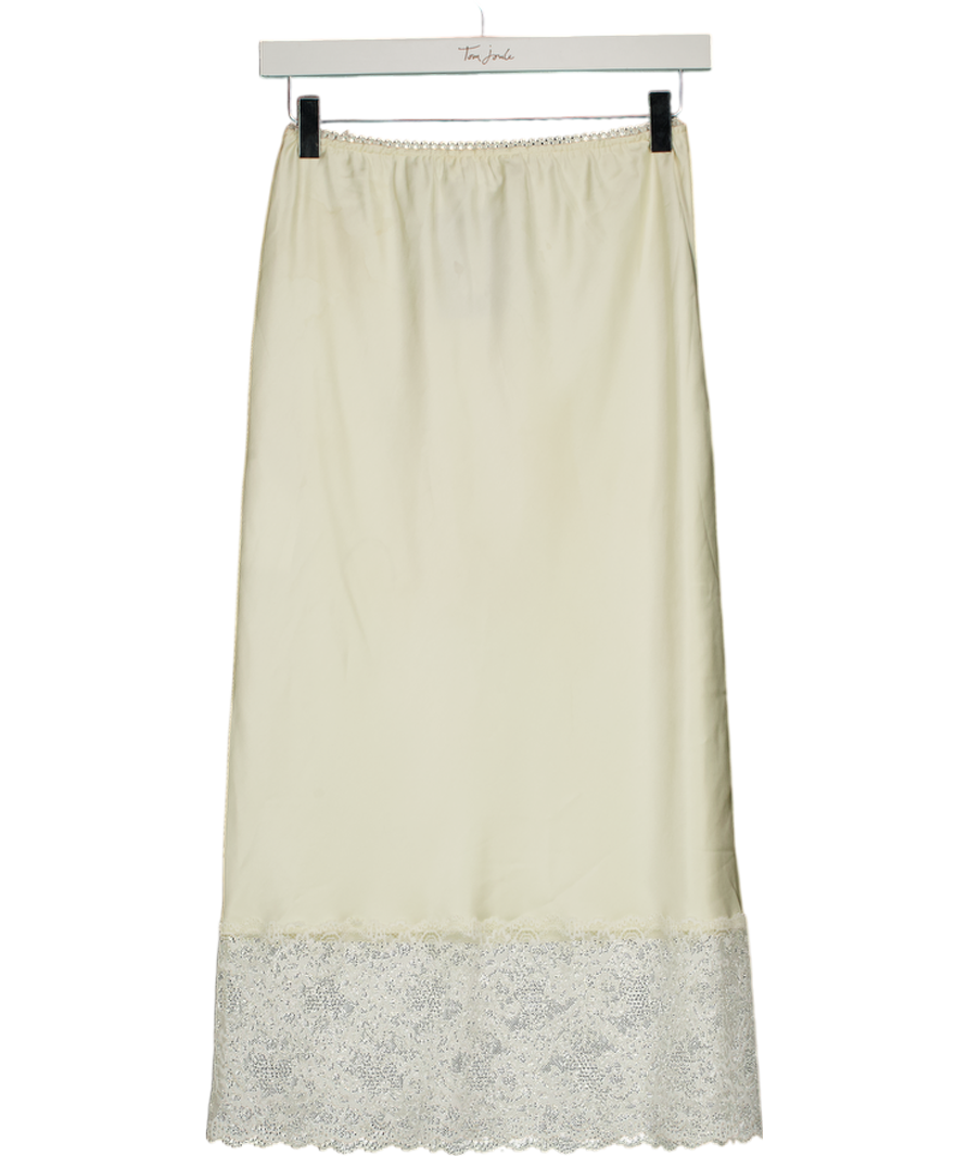 COOSH Cream Lace Trim Satin Slip Skirt UK XS/S