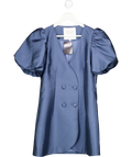 Sinead Keary Blue "the Aurora" - Short Puff Sleeve Dress UK 10