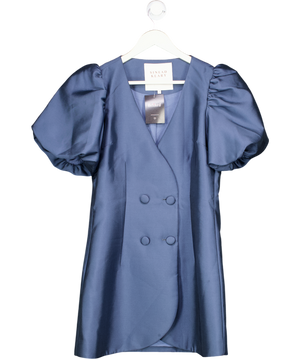Sinead Keary Blue "the Aurora" - Short Puff Sleeve Dress UK 10