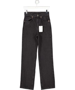 RAEY Black Organic-cotton Straight-leg Jeans W24