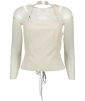 WHITE FOX Bone Grey He Said She Said Bustier Top UK M