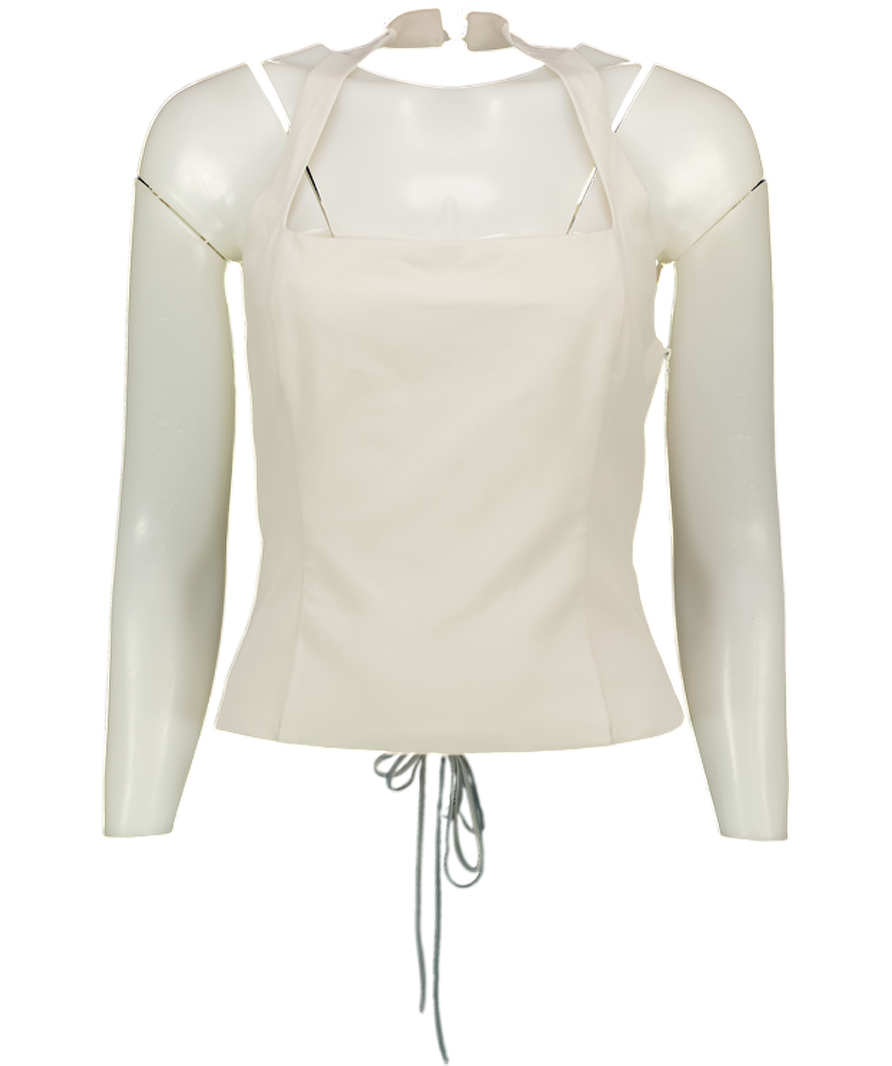 WHITE FOX Bone Grey He Said She Said Bustier Top UK M