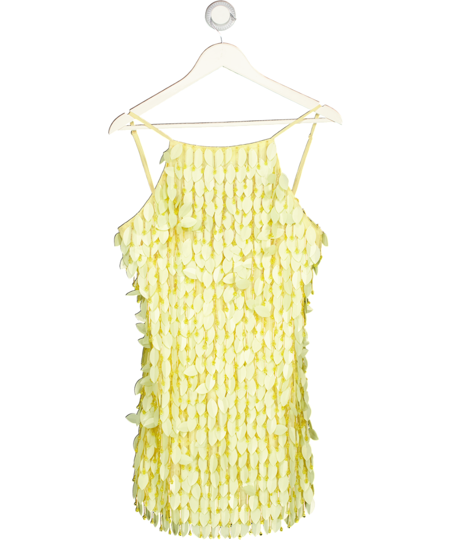 ASOS Yellow Embellished Mini Dress UK 6