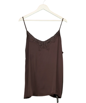 Next Brown Lace Trim Satin Cami Top UK 20