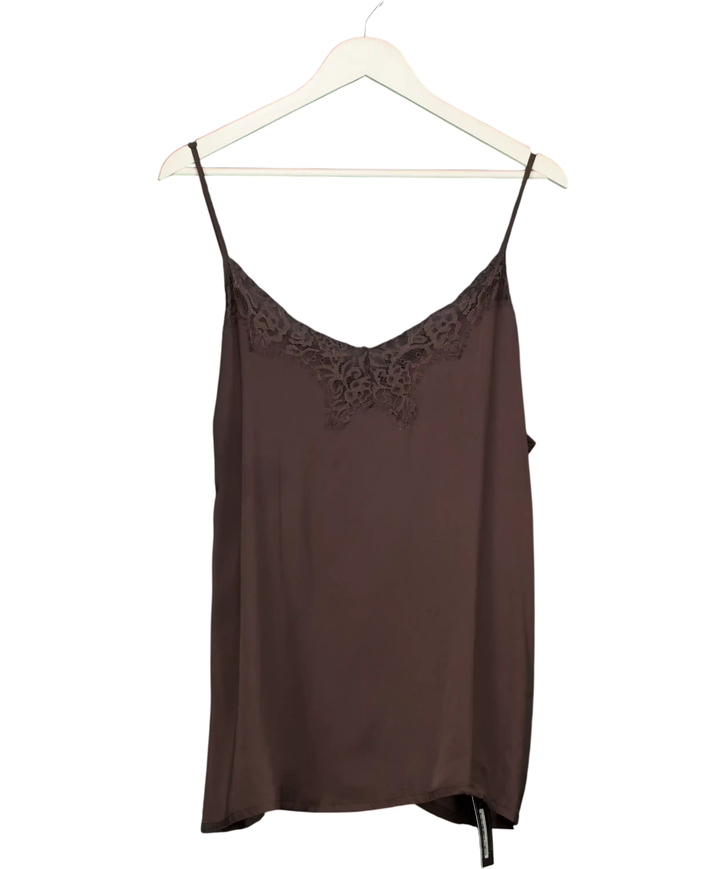 Next Brown Lace Trim Satin Cami Top UK 20