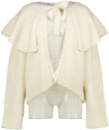 FREE PEOPLE Cardigan - Cream Wool Belnd Supersoft Bow Tie UK XL