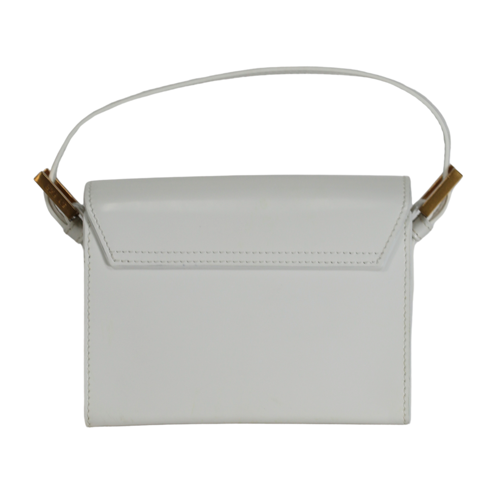 BY FAR Fran Smooth White  Mini Leather Handbag