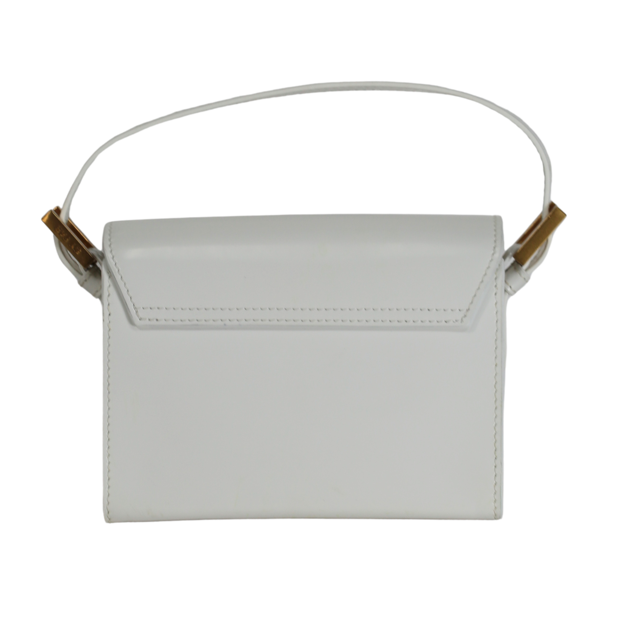 BY FAR Fran Smooth White  Mini Leather Handbag