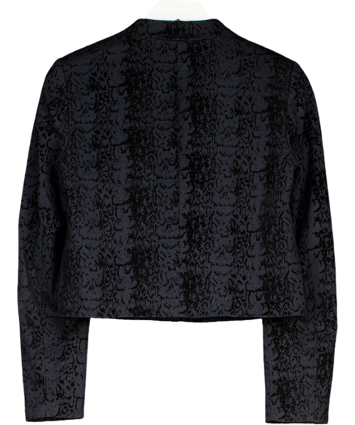 Calvin Klein Black Velvet Snake Print Jacket UK 10