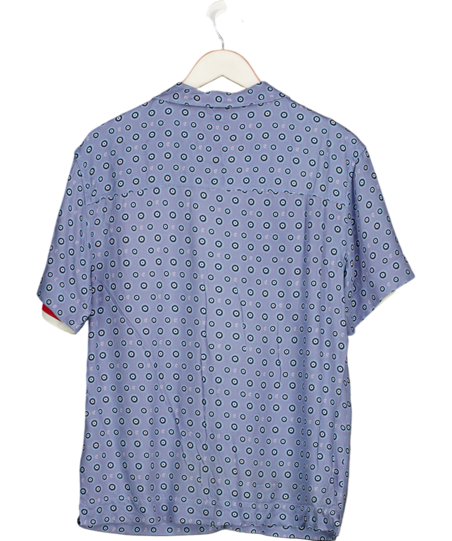 Christian Louboutin Blue Ché Valbonne Evil Eye Print Relaxed Woven Shirt UK M