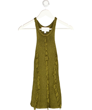 H&M EDITION Green Knitted Loop Detail Tank Top UK S