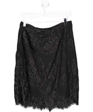LK Bennett Black Lace Scalloped Hem Mini Skirt UK 14