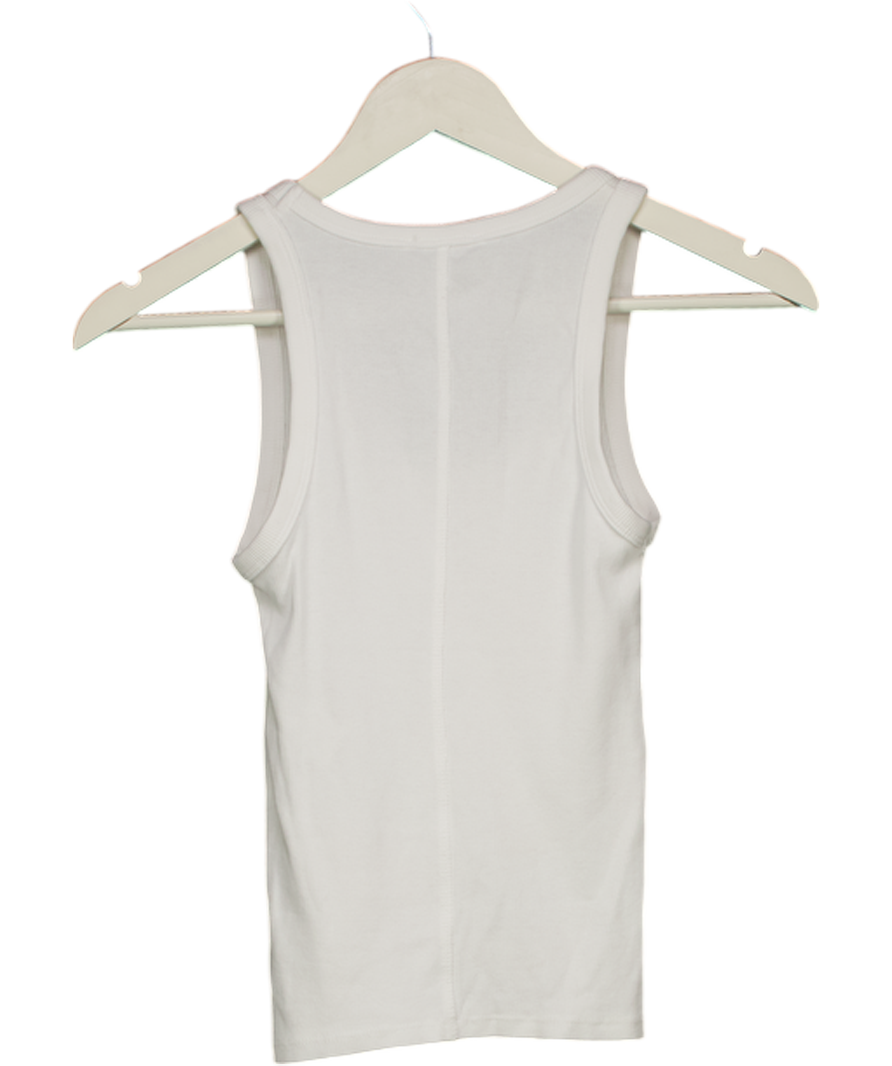 ZARA White Ribbed Strappy Topribbed Top UK S