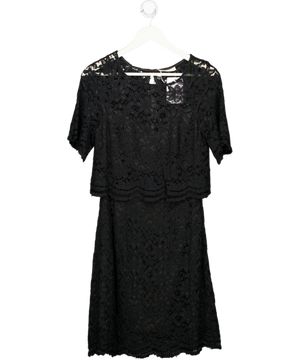 Whistles Black Lace Knee Length Dress UK 10
