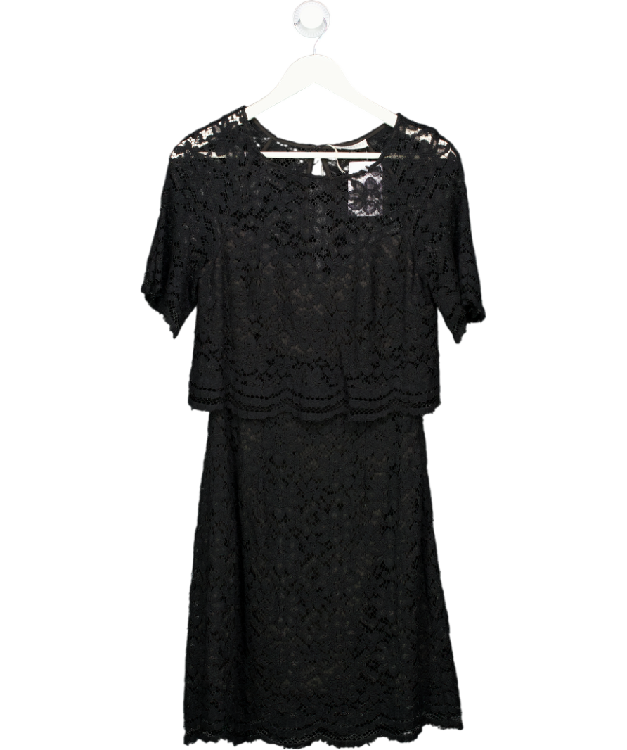 Whistles Black Lace Knee Length Dress UK 10