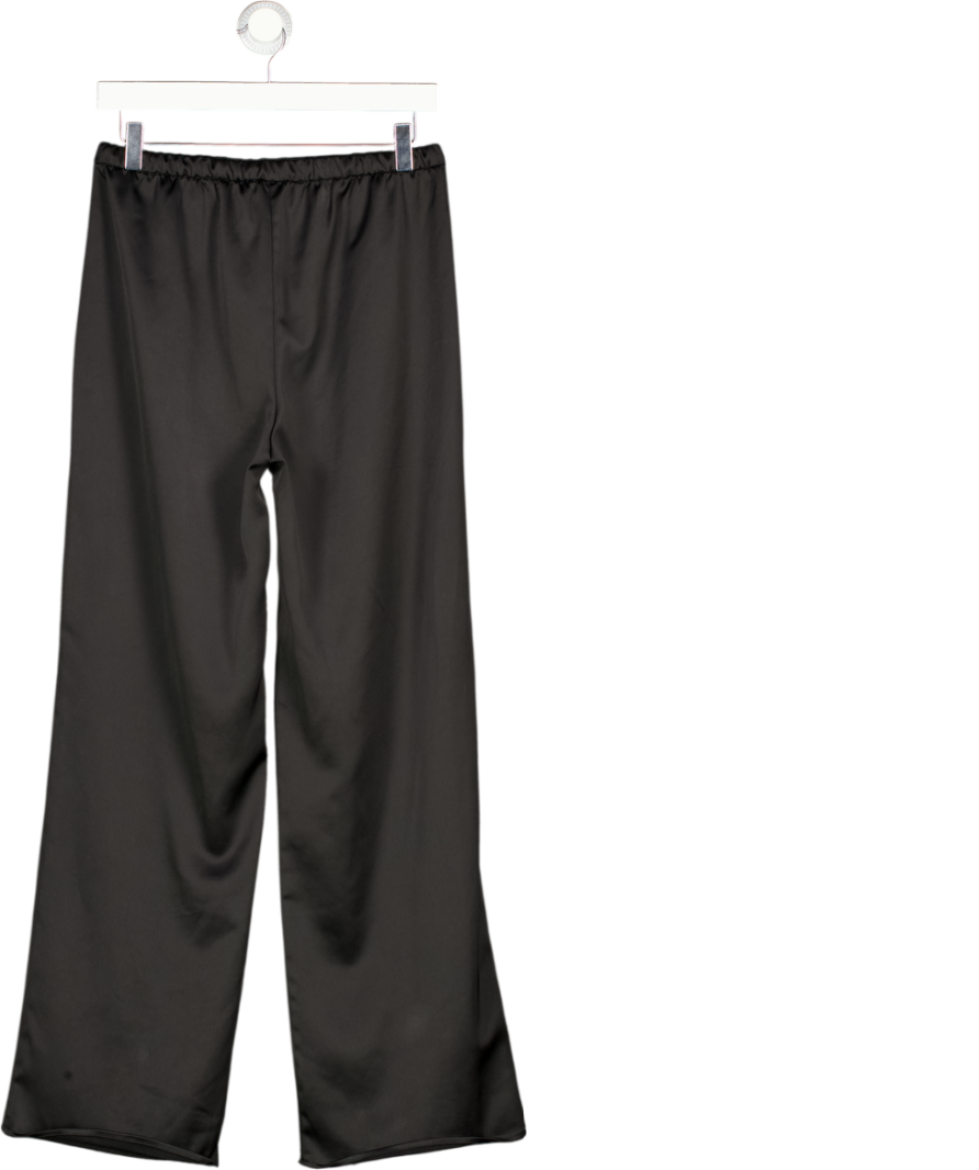 MANGO Black Satin Palazzo Trousers UK S