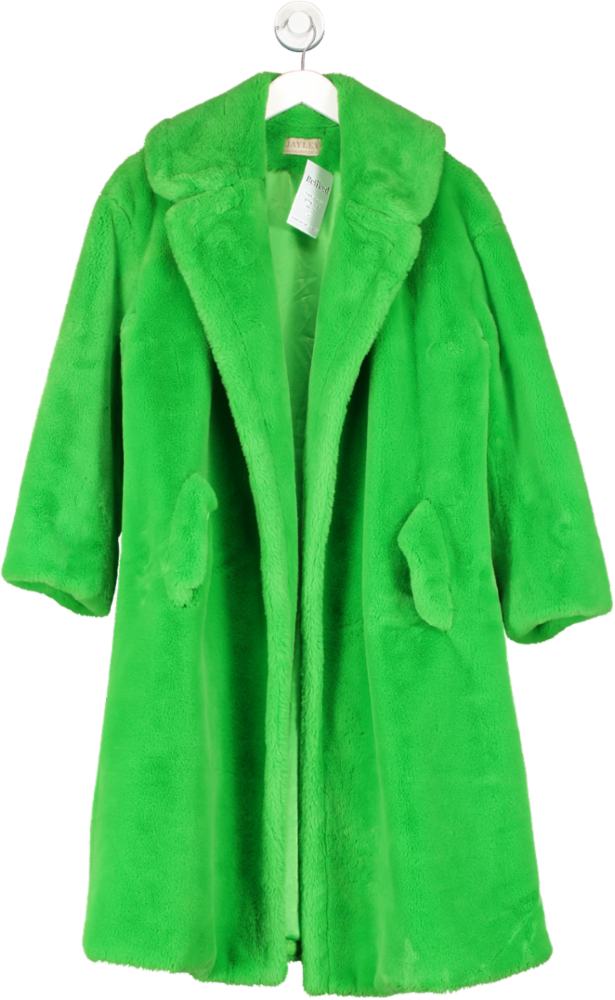 Jayley Green Faux Fur Maxi Coat UK S/M