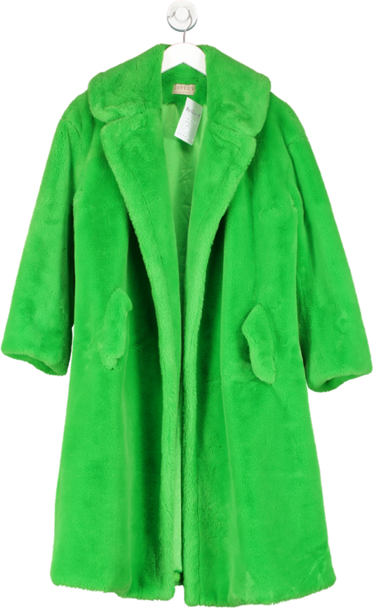 Jayley Green Faux Fur Maxi Coat UK S/M