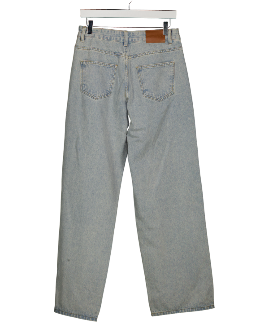 White Fox Blue Wide Straight Leg Jeans UK S