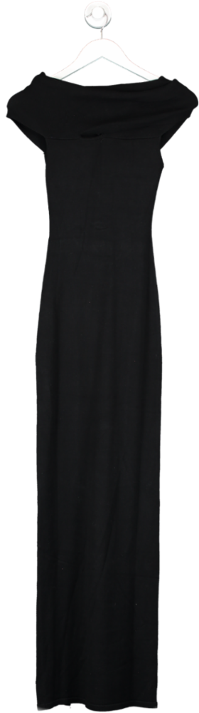 Meshki Black Terese Off Shoulder Knit Maxi Dress UK XS