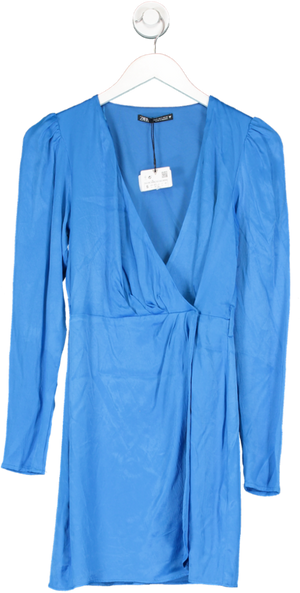 ZARA Blue Satin Mini Dress BNWT UK S