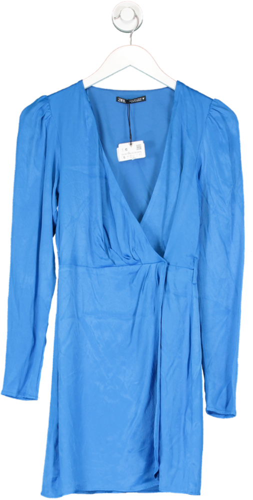 ZARA Blue Satin Mini Dress BNWT UK S