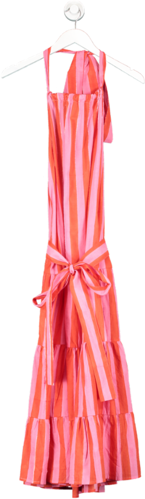 Pink City Prints Red Bubblegum Stripe Julia Dress UK XXS