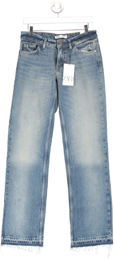 ZARA Blue Low Rise Straight Leg Jeans UK 8