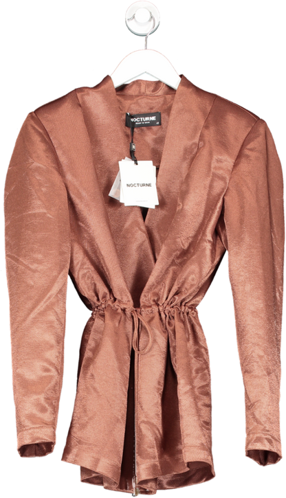 NOCTURNE Metallic Double-breasted Jacket Copper UK XL