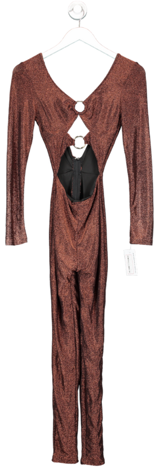 Farai London Metallic Mahina Lustre Copper Jumpsuit UK S