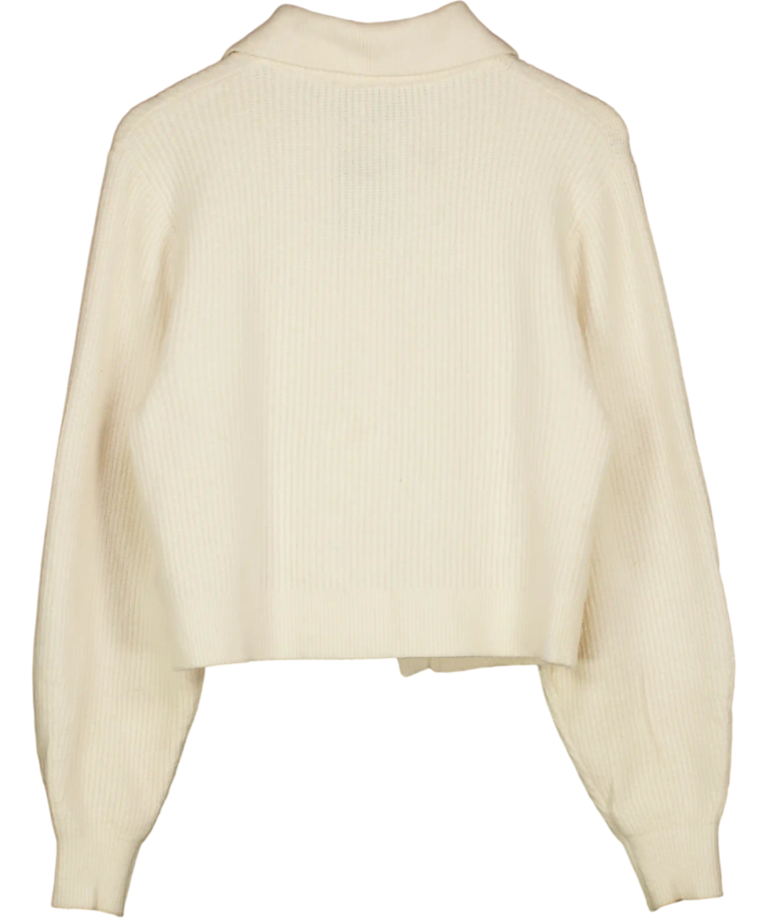 & OTHER STORIES Cream Boxy Asymmetric Rib Knit Cardigan UK S