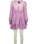 ByTIMO Purple Lilac Mini Long Sleeved Dress In Plum Garden UK S